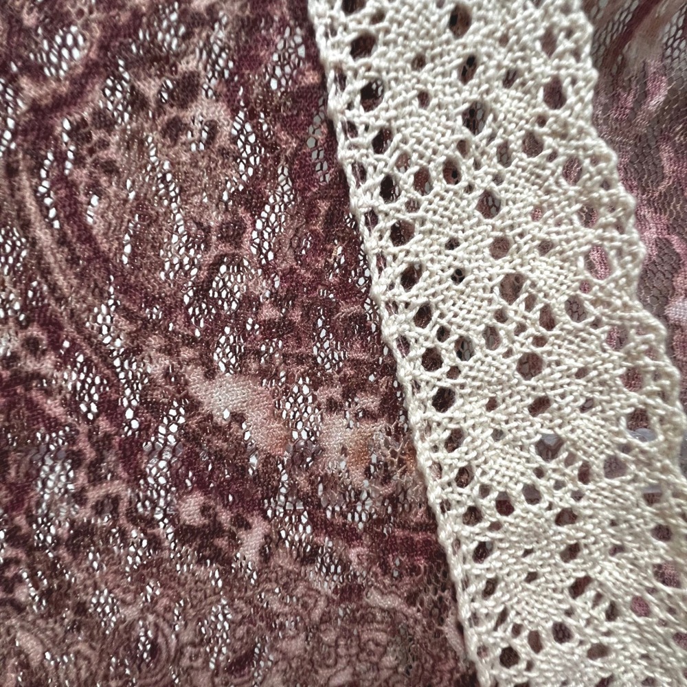 Vtg 90s Bisou Bisou Paisley Lace‎ Bell Sleeve Top Boho S Whitchy Whimsygoth USA - Picture 13 of 17